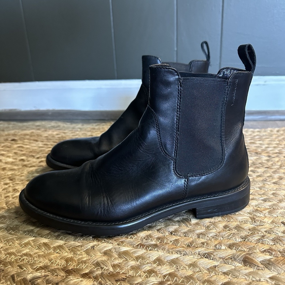 Vagabond Amina Black Leather Chelsea Boots 37 Us 6 Minimalist